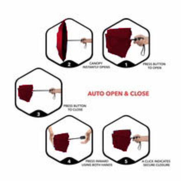 Variety To Go Windproof Compact Travel Umbrella, Auto Open/Close, Folding - Picture 9 of 12